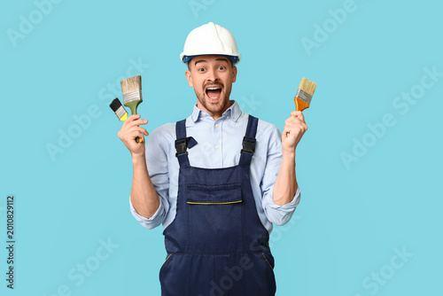 Portrait of cheerful male p...
