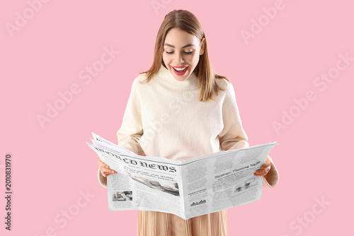 Beautiful young woman readi...