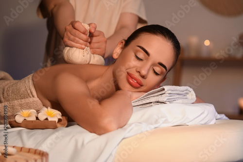 Pretty young woman having m...