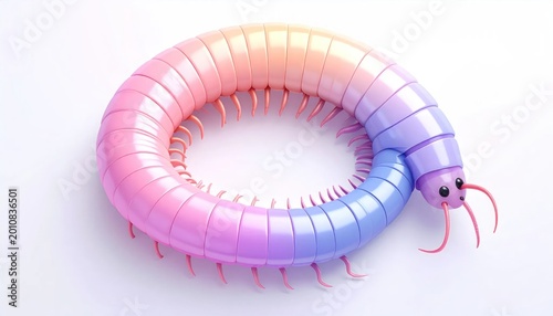 Whimsical Rainbow Centipede Toy with Many Legs.