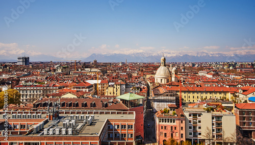 Panoramic view of Turin, Northern Italy, Europe
