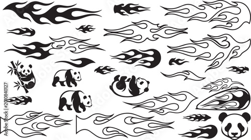 Canvastavla Set of stick figure icons depicting a student studying, suffering from a headach