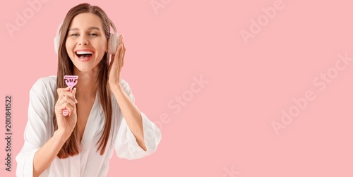 Beautiful happy woman in he...