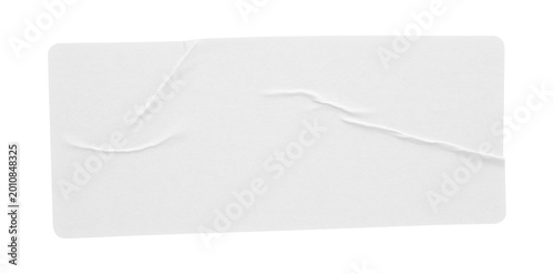 blank white paper sticker label isolated with clipping path on white background