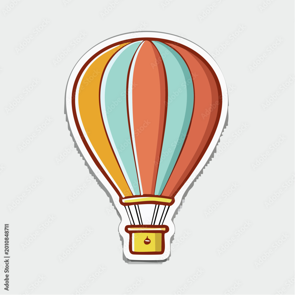 Fototapeta premium Colorful Hot Air Balloon Illustration
