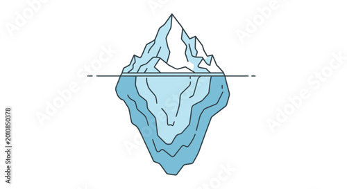Iceberg Floating in the Ocean Water.
