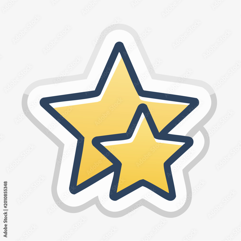 Obraz premium Two Yellow Stars Icon