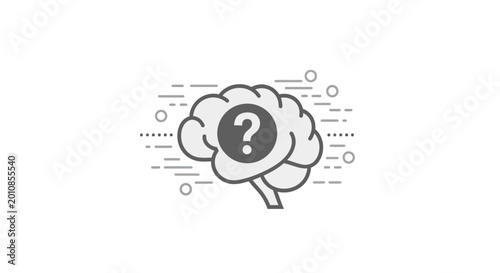 Tableau sur toile Brain with question mark symbol.