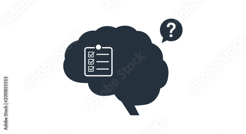 Photos Brain with question mark symbol.
