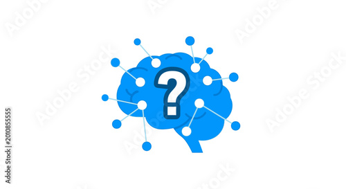 Bild auf Leinwand Brain with question mark symbol.