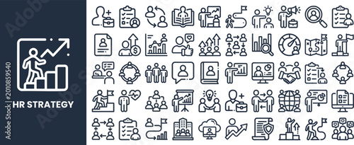 Billede på lærred HR Strategy and Workforce Plan outline icon set