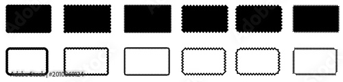 Фотография Vector set of wavy edge rectangle shape