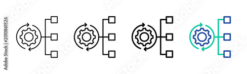 Workflow Automation Icon Collection Different Style Outline