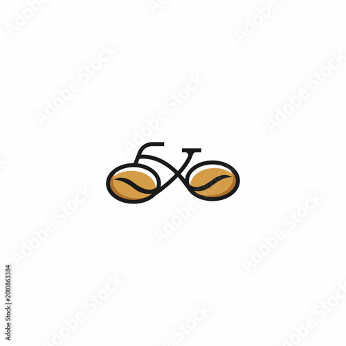 Professional Coffee Bicycle Logo, Minimalist Bean Wheel Identity, Modern Cafe Delivery Logo. Modern Coffee Cycle Logo Idea. 
