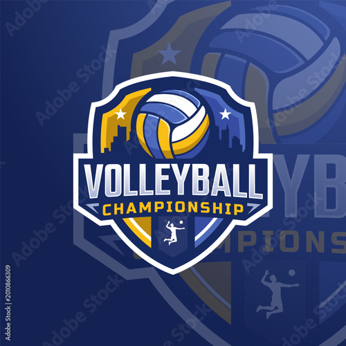 Modern Volleyball Tournament Logo Design