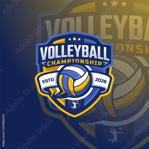 Modern Volleyball Tournament Logo Design