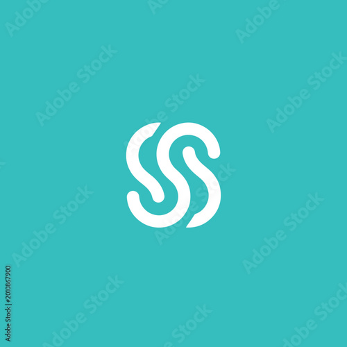 Modern Abstract Symbol of Intertwined S Shapes.