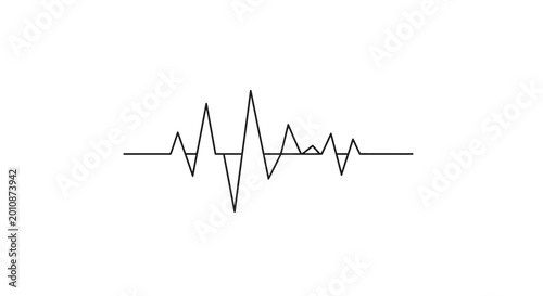 Tableau sur toile ECG Heartbeat Line Graph Signal.
