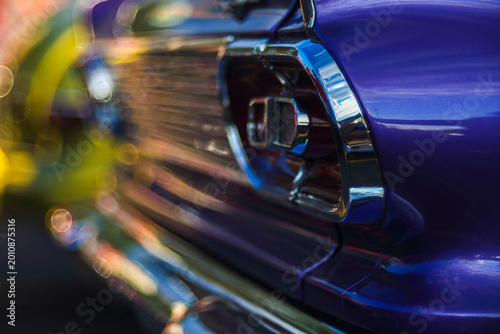 Retro rear headlight lamp vintage classic car.