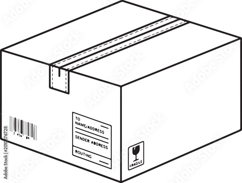 Set of business, SEO, and logistics line icons