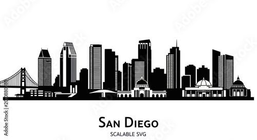 Tablou pe pânză San Diego City Skyline Urban Landscape.