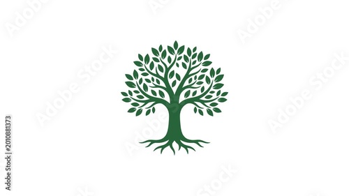Tree Animation Growing Leaves for Nature Brand Identity