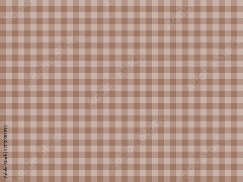 Brown gingham check pattern vector background. Seamless fabric style texture.