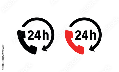 24h Phone Service Vector Icon