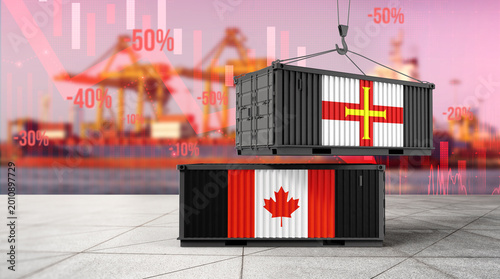 Photos Trade Tensions: An illustration highlighting the complexities of international trade, featuring shipping containers representing global economies, symbolizing economic fluctuations