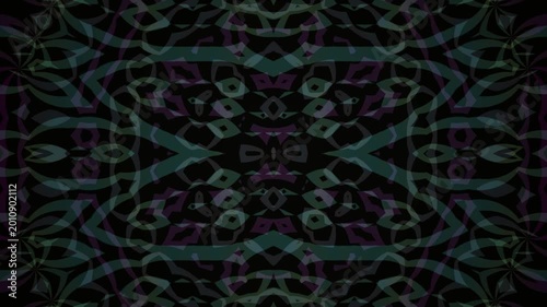 Vibrant purple and green abstract patterns.