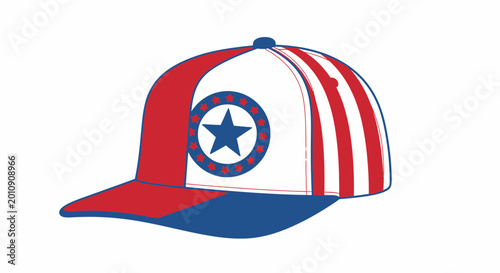 Patriotic Baseball Cap with Star Emblem