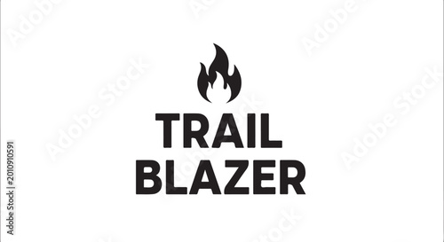 Trail Blazer logo, flame icon, adventure brand mark, outdoor vector emblem