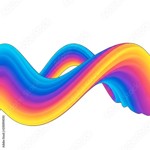 Vibrant Abstract Wave - A Colorful and Dynamic Design Element.