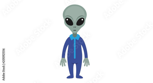 Фотография Cartoon Alien Character Standing, Sci-Fi, Space, Extraterrestrial