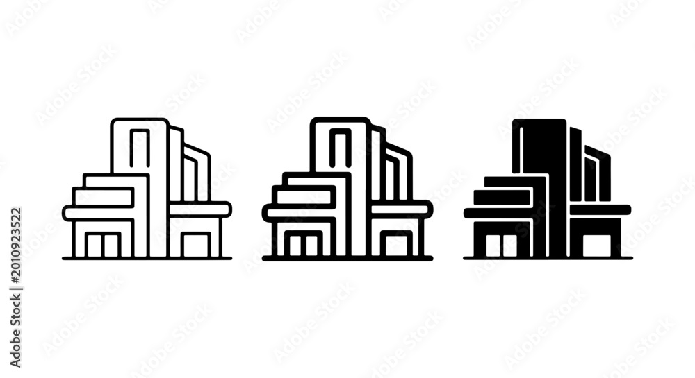 Fototapeta premium City Skyline Icon Pack Black And White