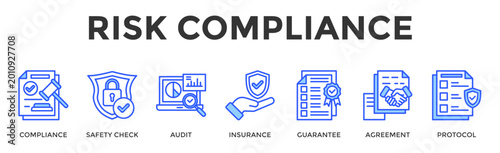Foto Risk Compliance  Banner Web  Icon Set Collection Pack Vector Illustration Concep