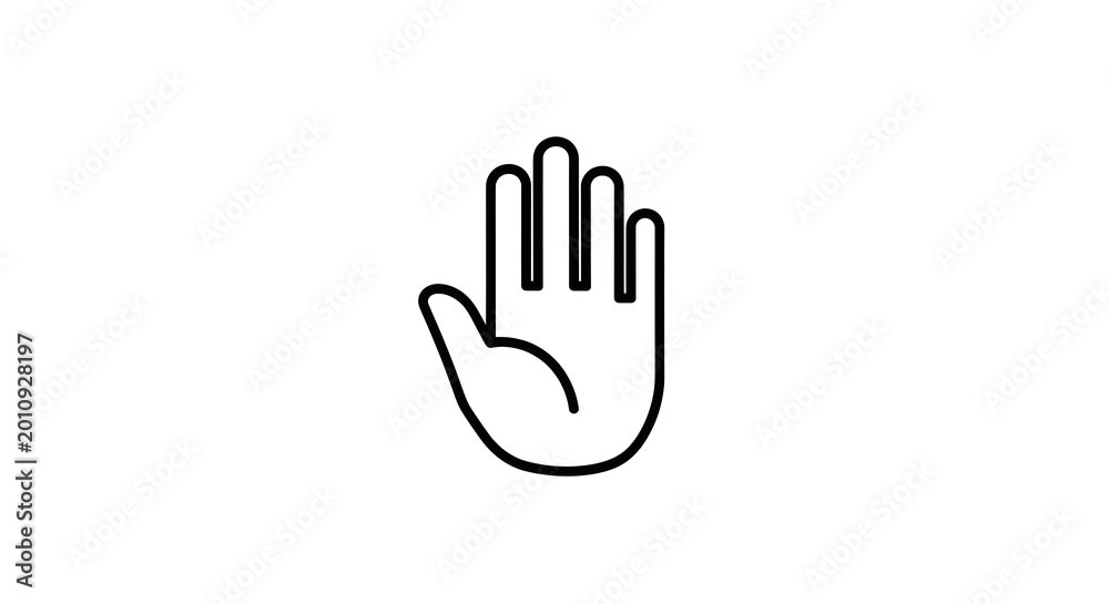Fototapeta premium Simple Hand Gesture Illustration for Communication or Stop Signal.