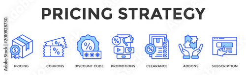Tableau sur toile Pricing Strategy  Banner Web  Icon Set Collection Pack Vector Illustration Conce