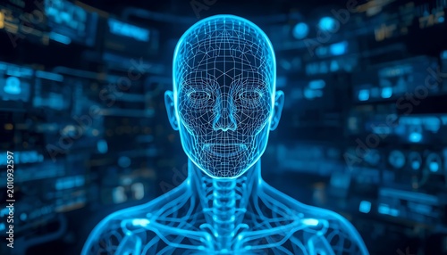 Futuristic AI Robot Assisting Doctor with Digital Medical Interface in Advanced Laboratory