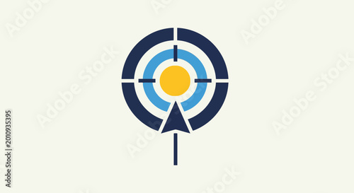 Foto Target with arrow hitting center bullseye.