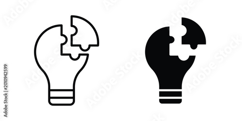 Foto Problem solving icon vector glyph and thin stroke collection