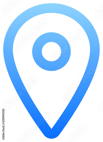 Free Download Modern blue location pin icon with soft gradient outline for travel navigation and map apps - GFXLoad