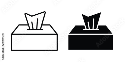 Slika na platnu Box tissue icon vector glyph and thin stroke collection