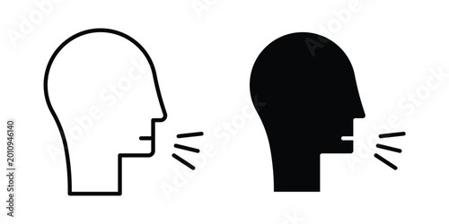 Foto Cough icon vector glyph and thin stroke collection