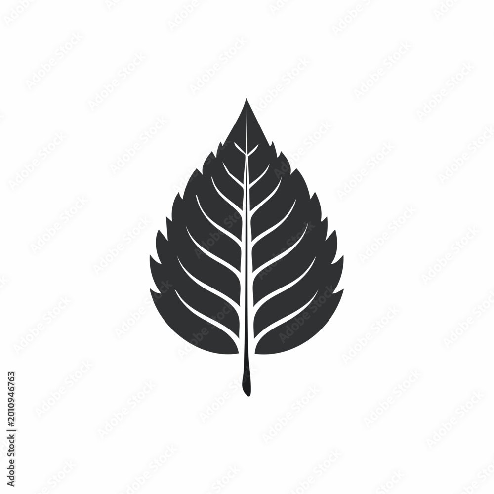 Fototapeta premium Stylized Dark Leaf Icon