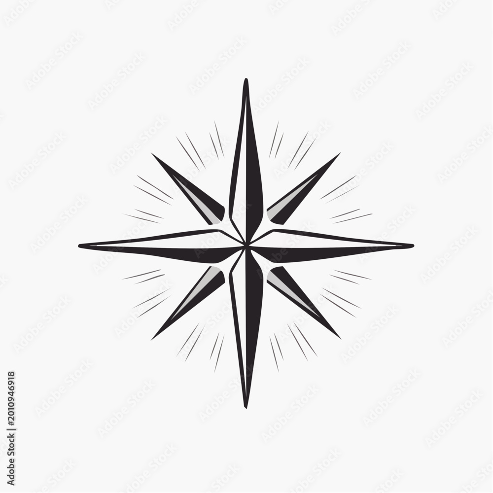 Fototapeta premium Compass Rose Starburst Graphic