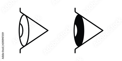 Obraz na płótnie Eye side icon vector glyph and thin stroke collection