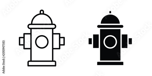 Obraz na płótnie Fire hydrant icon vector glyph and thin stroke collection