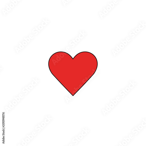 Fotografie Red Heart Icon, Love Symbol, Valentine's Day, Isolated