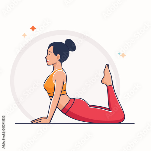 Woman Performing Cobra Pose in Yoga